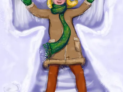 Snow angel winterjoy christmas christmas card hike one illustration joy joyful snow snowangel winter