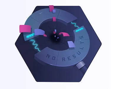 Built an effective No results page algolia blackhole digital illustration magnifying glass search space vortex