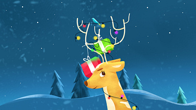 Reindeers go rah-rah! animal character character christmas colours design illustration snow