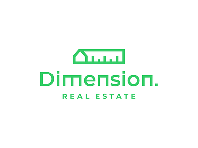 Dimension agency branding house logo minimalism real estate ruler sign
