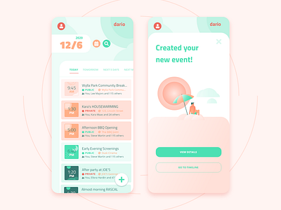 App Screens #Dario app branding calendar colors dashboad design event geometric illustration mobile ui vector
