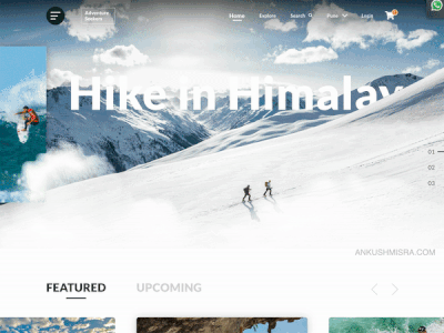 Adventure Website Scroll Animation adobe xd animation app dailyui design interaction online ui ux web