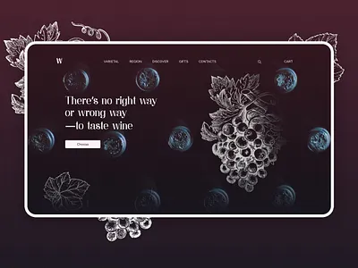 Wine Store art bottles burgundy dark dark blue figma gradient grape homepage line art lineart web web design web page web page design website website design wine wine bottle wine shop