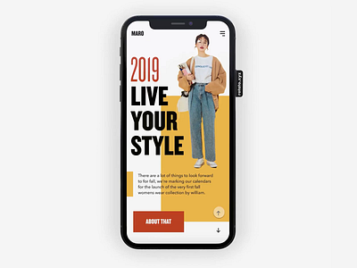 MARO animation app article blog ecommerce fashion layout minimal share simple