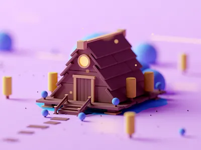 Shack c4d cartoon cinema 4d fantasy game building game design illustration isometric lowpoly octane shack