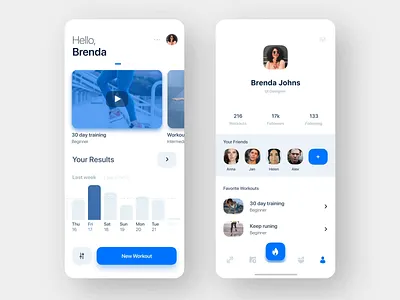 Fitness Application animation app design interface iphone pure ui