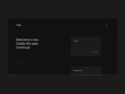 Elo Benefícios cards credit card interaction interface select selector ui visual