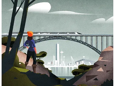 Hike architecture city cityscape design illustration illustrator minimalist skyline texture vector