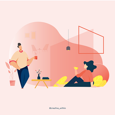 Illustrations: Co-working Space adobe illustrator art branding design flat flat design illustration illustrator vector web design website