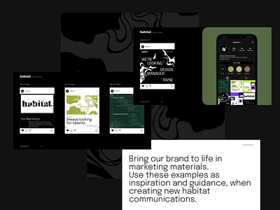 Habitat - Marketing materials brand branding clean design graphic design identity instagram logo marketing pattern social media stories ui