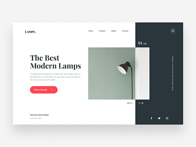 Exploration — LAMPU clean design hero banner hero image hero section lamp minimal minimalist modern trend ui uidesign user interface ux white