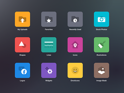 Elements icons content content library design elements elements icons emoticons icons image mask lines photos shapes widget