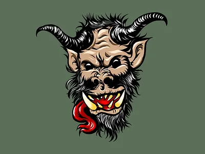 Krampus is Coming to Town christmas fresco illustration ipad krampus