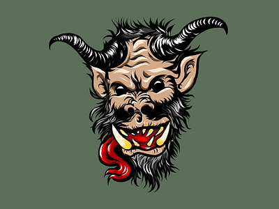 Krampus is Coming to Town christmas fresco illustration ipad krampus