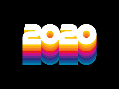 2020 retro dark 2020 80s 80s style design happy new year logo mark new year numbers rainbow retro retro design retro designer retro font retro gaming retro logo retro style typo typography typography art typography design