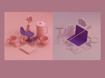 Mutual Attraction 1 3d branding c4d cinema 4d closeup design illustration lifestyle maxon octane pastel