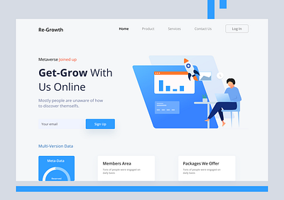 Grow With Us concept design idea illustration mansoor ui unlikeothers ux webpage