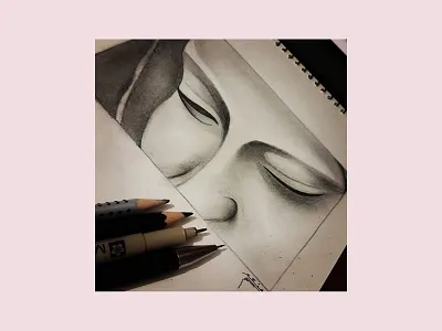 Peacefull Women drawing hand draw pencil pencil art pencil drawing shading woman woman portrait
