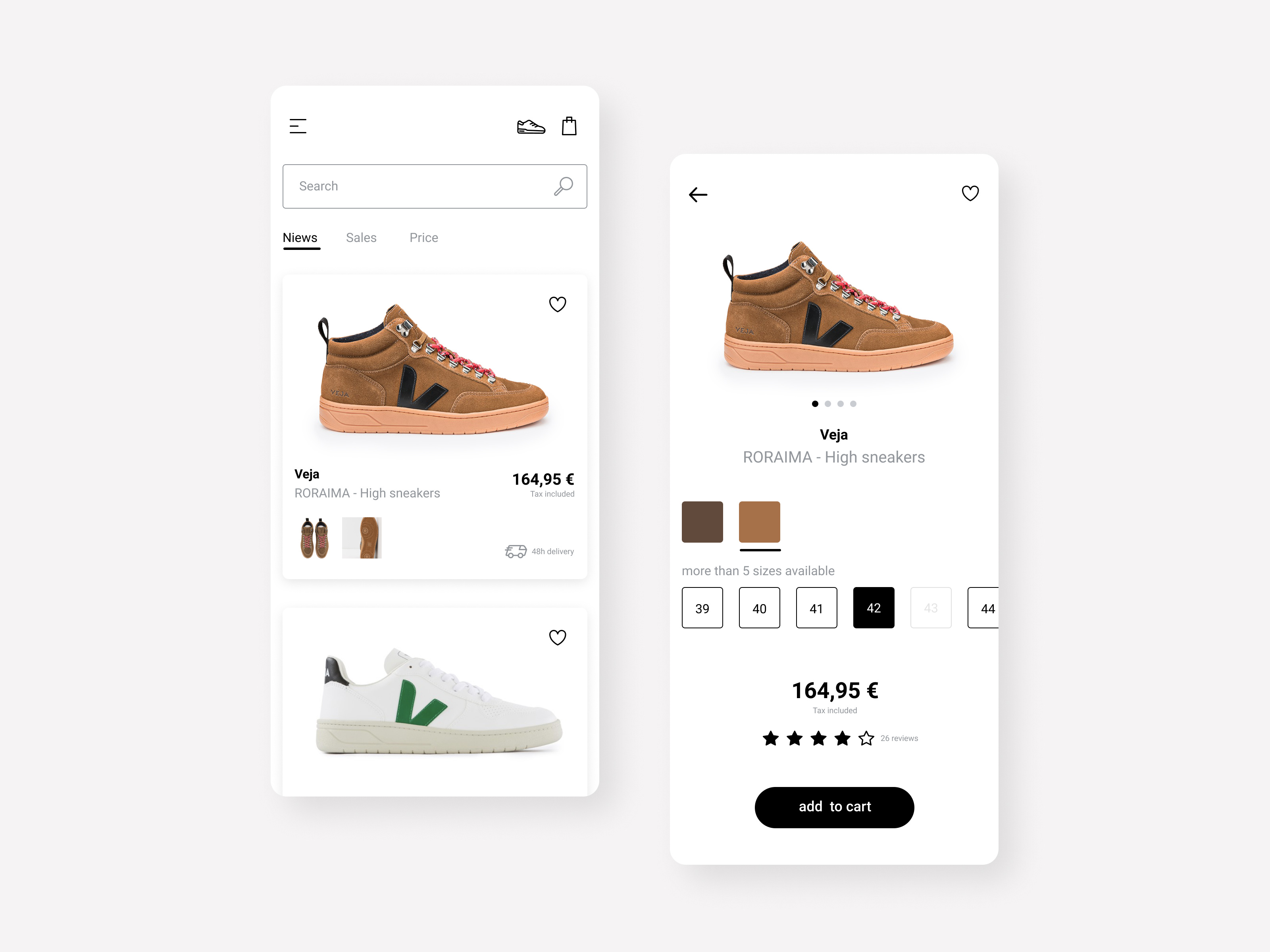 Example of store shoes concept