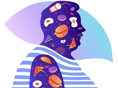 fatman character design food illustration obesity