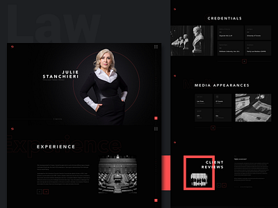 Landing Page for a Lawyer advocate bio dark divorce inspiration judge landing law law firm lawyer reviews scrolling ui ux