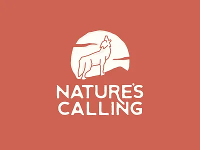Nature's Calling coyote desert dot pattern howl moon nature thick lines typogaphy