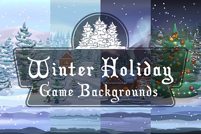 Free Winter Holiday 2D Backgrounds 2d backgrounds game game assets game design gamedev holiday winter