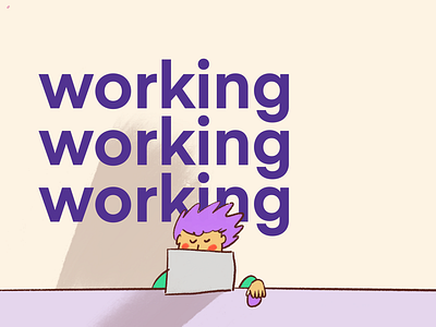 Working working illustration macbook type working