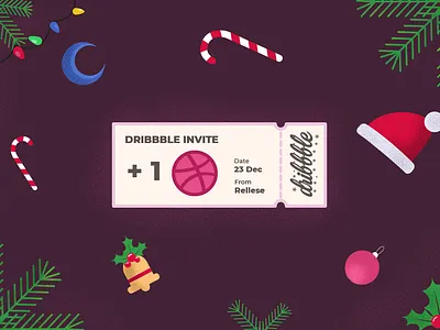 Dribbble invite christmas design dribbble invite illustration illustrator vector