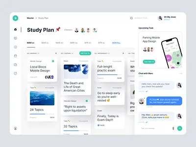 Task Planner - Web Dashboard activity chat daily dashboard drag list message plan planner project study task team to do todo