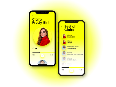 DAILY UI 009 - MUSIC PLAYER app app design daily ui dailyui design iphone 11 music music app music app design music app ui music player music player app music player ui neon player ui ui design ui ux ux yellow