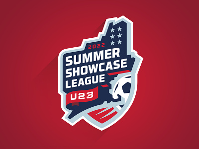 2022 Summer Showcase badge branding illustration logo new england shield soccer sports sports branding typography vector