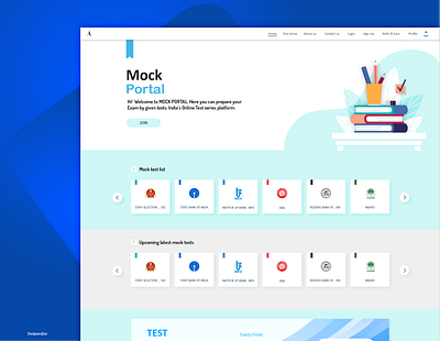 Exam portal application ui design design exam exam preparation simple design ui ui design vector