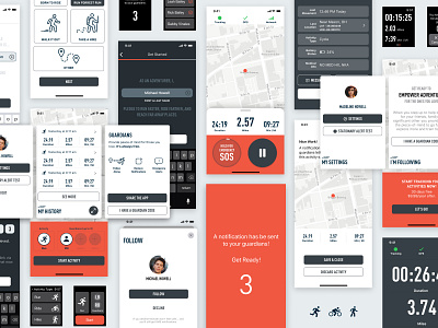 Run Tracker App app design fitness health mobile ui