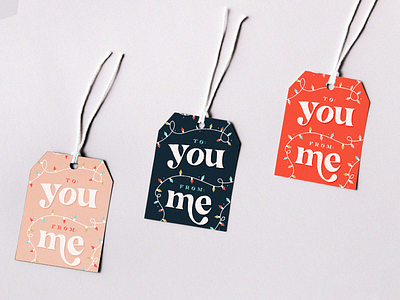 Holiday Tags - Weekly Warmup christmas christmaslights december font gifttags holiday illustration labels lettering lights tags type typography