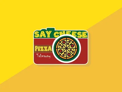 Say cheese pizza house vector sign branding cheese design flat food illustration icon icon design iconography icons identity illustration illustrator logo minimal photography pizza pizza logo restaurant vector