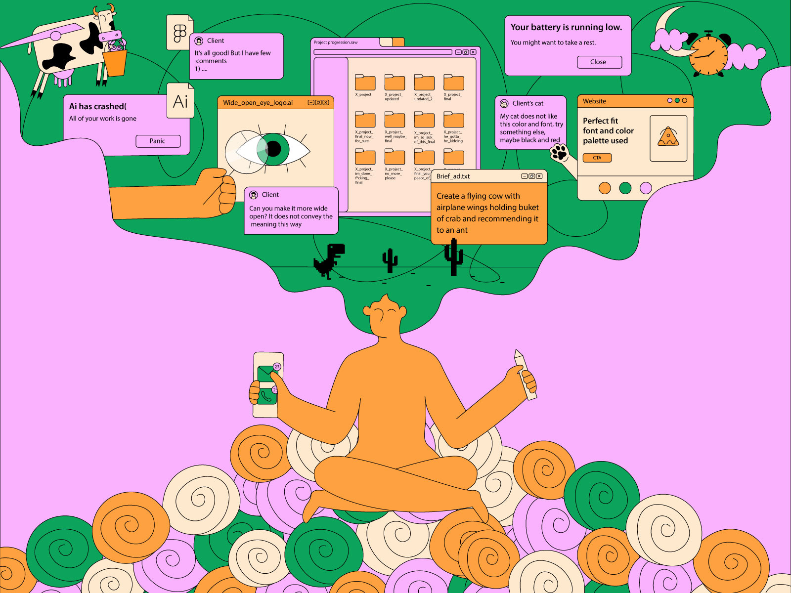 Keep Calm and Design on :) adobe illutsrator art bold brutalism clean client creative creative process design digital art frustrations graphic design illustration playoff relaxation