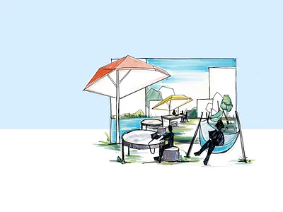 waller creek study space art design illustration nature outdoor procreate public space space