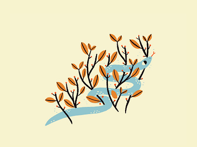 Snakey animal cute fall icon illustration leaves nature plants snake spot