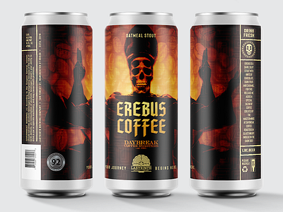 Erebus Coffee Stout badge logo beer beer art beer branding beer can beer label branding branding design graphic design logo logo design package package design packaging packaging design