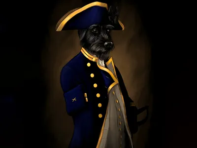 Lord Admiral Hopper admiral digital dog illustration navy portrait royal