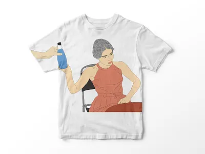 print girl illustration print t shirt water