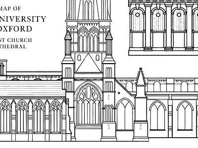 Book Interior Illustrations architecture art book building cathedral church design illustration illustrator interior art map oxford typography vector windows