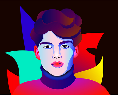 Colors illustration leaves man people vector