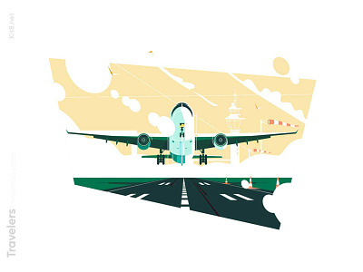 Airplane take off illustration airplane cruising flat fly illustration kit8 off take vector