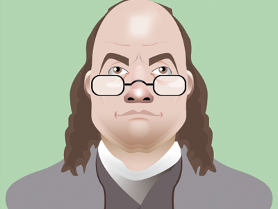 franklin adobe ben benfranklin caricature design franklin gradient historical illustration illustrator