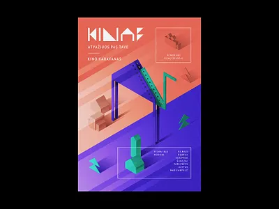 Poster for film festival Kino Karavanas - Movie Caravan brand branding design film film poster identity logo logotype minimal movie poster poster design symbol typography wordmark