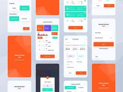 H-decibel ERP app design flat interaction interface iphone responsive ui design ui ui design user