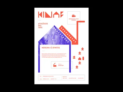 Poster for film festival Kino Karavanas - Movie Caravan brand branding design film film poster identity logo logotype minimal movie movie festival movie poster poster poster design symbol typography wordmark