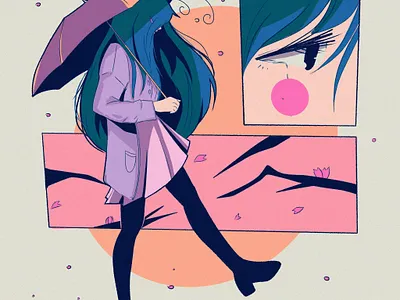 Snail's House abstract anime illustration ipad pro poster texture